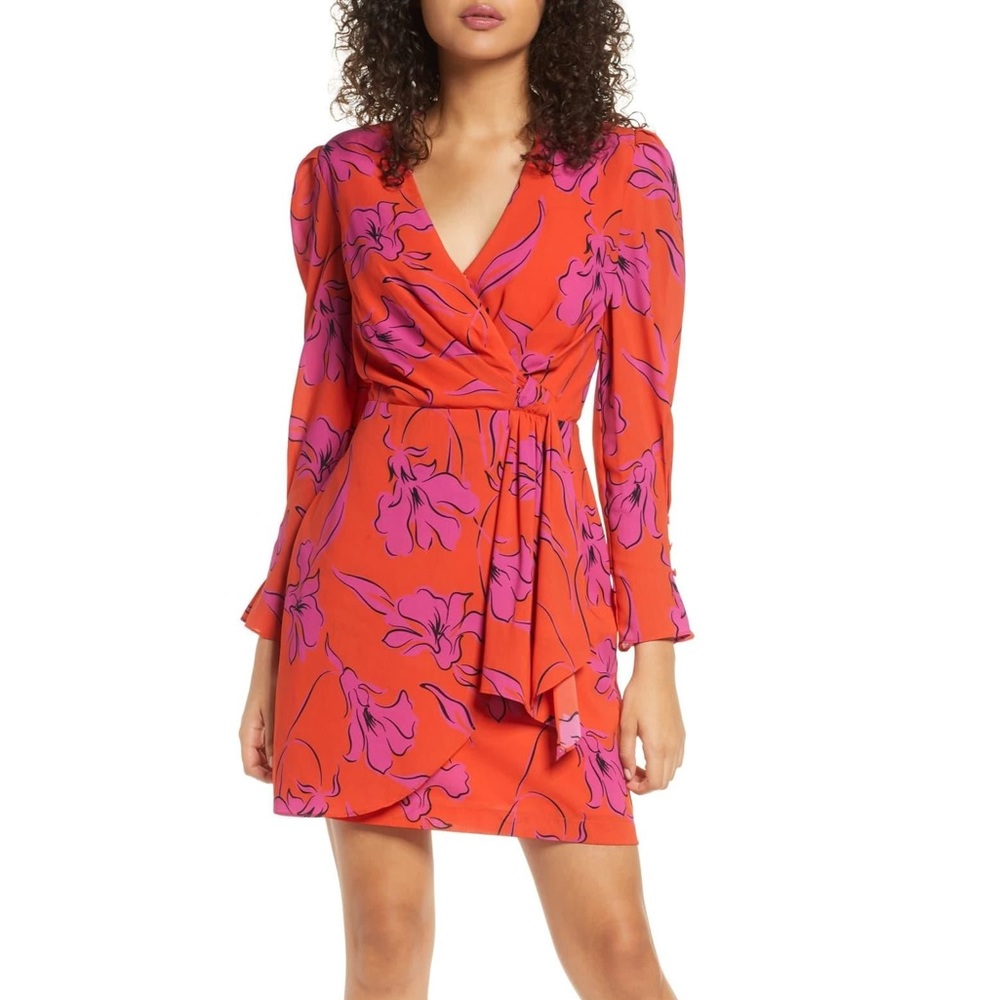 Harlyn Floral Sketch Long Sleeve Dress